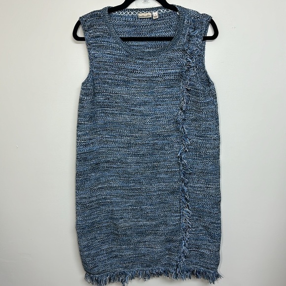 Anthropologie Holding Horses Blue Fringe Dress‎ Medium - Picture 4 of 8